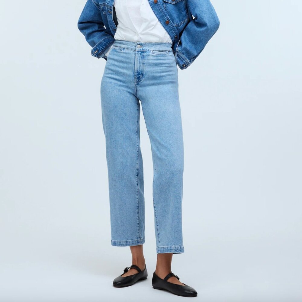 Madewell NWT Emmett Wide-Leg Jeans Welt-Pocket Edition Size 31